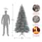 7.5ft. Pre-Lit Crystal Silver Metallic Artificial Christmas Tree, Multicolor LED Lights